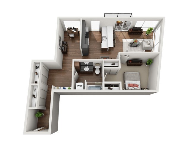 One Bedroom A1DD 304 floor plan